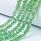 Electroplate Glass Beads Strands, AB Color Plated, Faceted, Rondelle, Light Green, 3.5~3.8x3mm, Hole: 0.4mm, about 113~115pcs/strand, 12.80~12.99 inch(32.5~33cm)