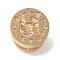 Golden Plated Round Shaped Wax Seal Brass Stamp Head, for Wax Seal Stamp, Constellation, Scorpio, 15x14mm, Hole: 7mm