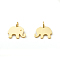 Brass Charms, Elephant, Golden, 9x8.5x0.6mm, Hole: 1.6mm