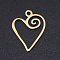 Ion Plating(IP) 304 Stainless Steel Pendants, Laser Cut, Heart, Real 18K Gold Plated, 17x13.5x1mm, Hole: 1.5mm