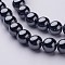 1 Strand Grade AAA Non-Magnetic Synthetic Hematite Round Beads Strands, Black, 10mm, Hole: 1.8~2mm, about 42pcs/strand