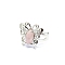 Natural Rose Quartz Finger Ring, Butterfly, Butterfly: 21x21mm