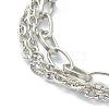 Tarnish Resistant 304 Stainless Steel Cable Chain Multi-strand Bracelets STAS-A051-05P-3