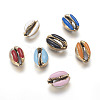 Electroplated Cowrie Shell Beads BSHE-G019-01G-1