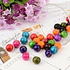 Mixed Lead Free Round Natural Wood Beads X-TB095Y-4