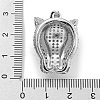 Brass Micro Pave Clear Cubic Zirconia Pendants KK-K354-21P-3