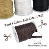 PandaHall Elite 4 Rolls 4 Colors Waxed Cotton Thread Cords YC-PH0002-35C-WH-5