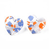 Acrylic Heart Stud Earrings with 316 Stainless Steel Pins for Women EJEW-N050-04-2