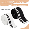BENECREAT 4Pcs 2 Colors 95% Elastic Fiber & 5% Spandex Stripe Pattern Polyester Ribbing Fabric for Cuffs OCOR-BC0006-50-2