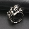 Alloy Skeleton Open Cuff Rings SKUL-PW0002-007AS-4