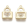 Brass Micro Pave Cubic Zirconia Charms KK-R136-043-NF-2