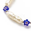 ABS Imitation Pearl & Millefiori Glass Beaded Bracelet for Women BJEW-JB08434-4