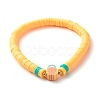 Synthetic Hematite & Polymer Clay Heishi Beads Stretch Bracelets Set BJEW-JB07382-8