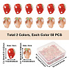 Craftdady 100Pcs 2 Colors Handmade Lampwork 3D Strawberry Beads LAMP-CD0001-14-3