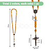 FIBLOOM 2Pcs 2 Colors Alloy Religion Crucifix Cross Pendant Necklaces Set NJEW-FI0001-38-2