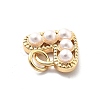 Heart Brass ABS Plastic Imitation Pearl Charms KK-Q017-22G-2