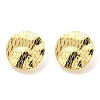 Textured Flat Round Rack Plating Brass Stud Earrings Findings EJEW-K263-30G-1
