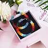 Boho Glass Seed Beaded Big Huggie Hoop Earrings for Women EJEW-SW00003-6