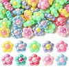 50Pcs UV Plating Rainbow Iridescent Acrylic Beads SACR-CJ0001-45-8