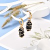 Copper Wire Wrapped Natural Obsidian Dangle Earrings for Women EJEW-JE04628-05-2