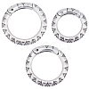 Unicraftale 3Pcs 3 Sizes Tibetan Style 304 Stainless Steel Spring Gate Rings STAS-UN0041-75-1