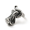 316 Stainless Steel Snake Finger Ring RJEW-C030-05D-AS-3