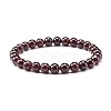 Natural Garnet & Lava Rock Round Beads Stretch Bracelets Set BJEW-JB06982-01-4