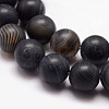 Natural Black Agate Bead Strands X-G-K166-12-8mm-03-3