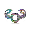 Rainbow Color Ion Plating(IP) 304 Stainless Steel Ring Open Cuff Ring for Women RJEW-A005-18-1