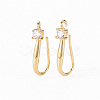 Brass Micro Pave Clear Cubic Zirconia Earring Hooks X-ZIRC-S068-003-NF-1