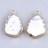 Electroplate Natural Marble Pendants G-S344-19D-2