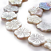 Electroplated Natural Freshwater Shell Beads Strands X-SHEL-N026-164-3