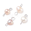 Natural Freshwater Pearl Connector Charms PALLOY-JF01404-01-1