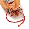Christmas Theme Rectangle Cloth Bags with Jute Cord ABAG-P008-01D-4