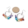Natural Mixed Gemstone Chips Chandelier Earrings EJEW-JE05418-01-2