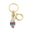 Fortune Cat Porcelain Pendant Keychain KEYC-G064-02C-1