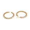 Glass Faceted Round Beads Hoop Earrings EJEW-JE04599-2