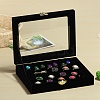 Flock with Glass Rings Jewelry Display Box PW-WG61213-02-1