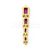 Brass Pave Cubic Zirconia Connector Charms KK-G458-01-3