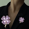 Cubic Zirconia Clover Brooch Pin JBR105D-7