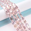 Faceted Electroplated Transparent Glass Beads Strands GLAA-G092-B01-2