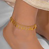 Beach Style Brass Leaf Charm Anklets DN3117-1