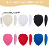 CHGCRAFT 6Pcs 6 Colors EVA Cloth Teardrop Fascinator Hat Base for Millinery AJEW-CA0002-78-2