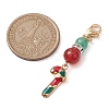 Christmas Tree/Bell/Snowman/Candy Cane Alloy Enamel Pendant Decorations HJEW-TA00192-3