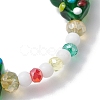 Round & Christmas Tree Glass Beaded Stretch Bracelets for Women BJEW-TA00503-4