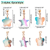 CHGCRAFT 18Pcs 3 Styles Rainbow K9 Glass Pendants GLAA-CA0001-10G-2