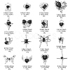 16Pcs 16 Style Rack Plating Alloy with Black Glass Pendants FIND-YW0003-32-3