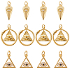 CREATCABIN 12Pcs 3 Style Brass Pendants KK-CN0002-39-1