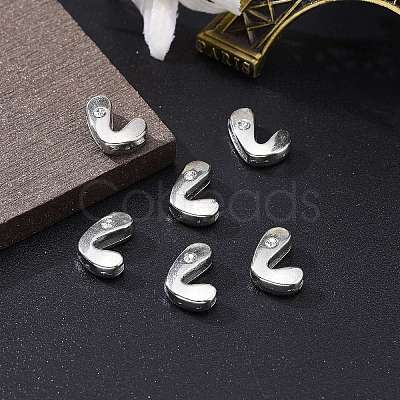 Letter Slider Beads for Watch Band Bracelet Making X-ALRI-O012-L-NR-1