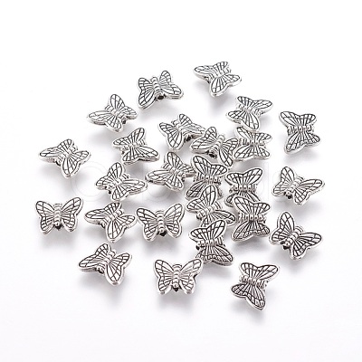 Tibetan Style Alloy Butterfly Beads TIBEB-701-AS-LF-1